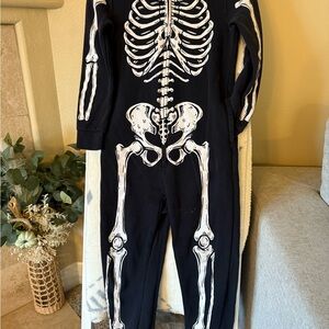 H&M Black Jumpsuit with White Skeleton Design